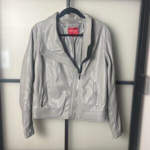 Guess Faux Leather Moto Jacket Size XL